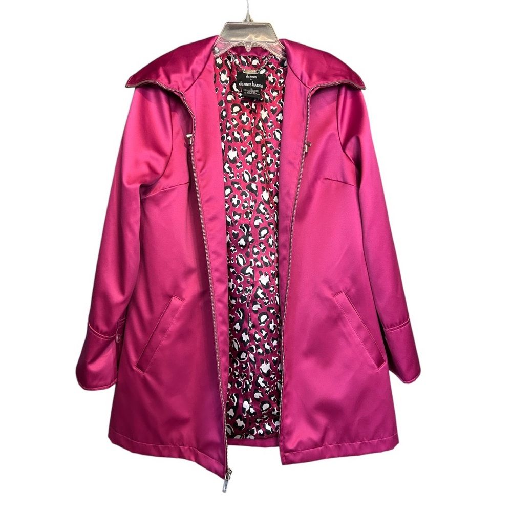 Dennis Basso Pink Water Resistant Satin Jacket